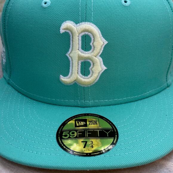 Boston Red Sox New Era Mint Green Hat 2004 World Series Patch Size 7 3/4 Rare - Picture 2 of 15